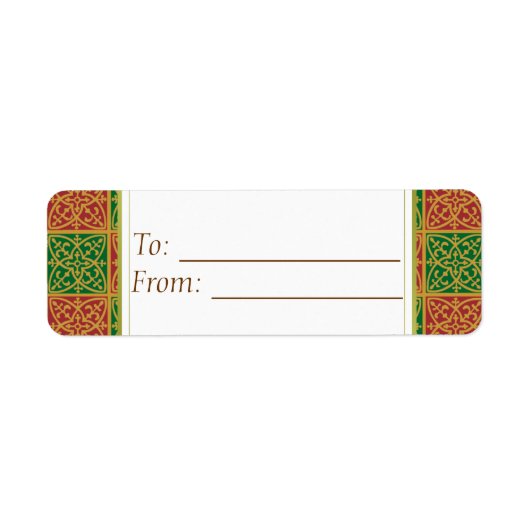 Elegant Red Green Lilie Gift Tag Labels (Vorne)