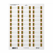 Elegant Red Green Lilie Gift Tag Labels (Vorne)