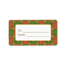 Elegant Red Green Lilie Gift Tag Labels Adressaufkleber