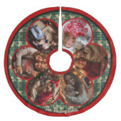 Elegant red green multiple photos christmas polyester weihnachtsbaumdecke (Vorderseite)