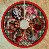 Elegant red green multiple photos christmas polyester weihnachtsbaumdecke