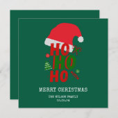 Elegant Red Green White Frohe Weihnachten Einladung (Vorne/Hinten)