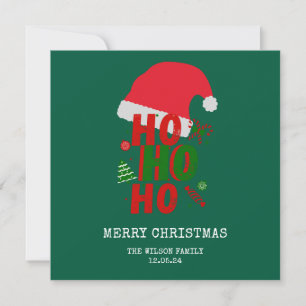 Elegant Red Green White Frohe Weihnachten Einladung