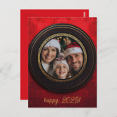 Elegant Red Happy New Year Postkarte (Vorne/Hinten)