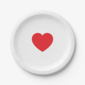 Elegant Red Heart 7 Inch Personalized Paper Plate Pappteller (Vorderseite)