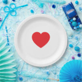 Elegant Red Heart 9 Inch Personalized Paper Plate Pappteller (Party)