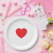 Elegant Red Heart 9 Inch Personalized Paper Plate Pappteller (Party)