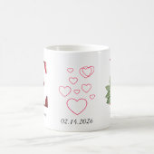 Elegant Red Heart Floral Letter C Initial Coffee E Kaffeetasse (Mittel)