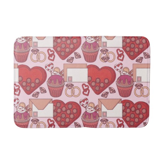 Elegant Red Heart Love Theme Valentine’s Day Gift Badematte (Vorderseite)