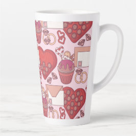 Elegant Red Heart Love Theme Valentine’s Day Gift Milchtasse