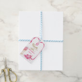 Elegant Red Hearts Champagne Glass Geschenkanhänger (Mit Garn)