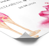 Elegant Red Hearts Champagne Glass Poster (Ecke)