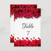 Elegant Red Hearts Einladung (Vorne/Hinten)