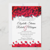 Elegant Red Hearts Einladung (Vorderseite)