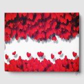 Elegant Red Hearts Gästebuch (Rückseite)