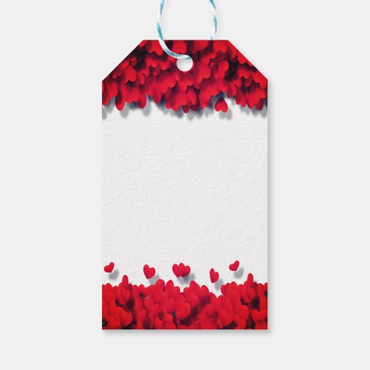 Elegant Red Hearts Geschenkanhänger (Rückseite)