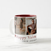 Elegant Red Hearts Happy Valentine's Day 3 Photo Zweifarbige Tasse (Vorderseite Links)