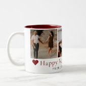 Elegant Red Hearts Happy Valentine's Day 3 Photo Zweifarbige Tasse (Links)