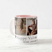 Elegant Red Hearts Happy Valentine's Day 3 Photo Zweifarbige Tasse (Vorderseite Links)