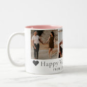 Elegant Red Hearts Happy Valentine's Day 3 Photo Zweifarbige Tasse (Links)