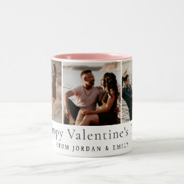 Elegant Red Hearts Happy Valentine's Day 3 Photo Zweifarbige Tasse