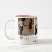 Elegant Red Hearts Happy Valentine's Day 3 Photo Zweifarbige Tasse (Links)