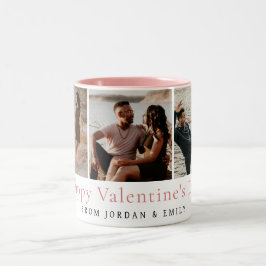 Elegant Red Hearts Happy Valentine's Day 3 Photo Zweifarbige Tasse