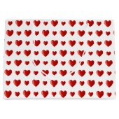 Elegant Red Hearts on White Große Geschenktüte (Vorderseite)