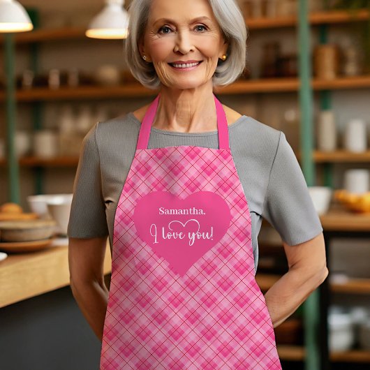 Elegant Red Hearts Personalized Love Gift Valentin Schürze