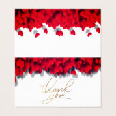 Elegant Red Hearts Visitenkarten (Außenseite Aufgefaltet)