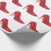 Elegant Red heel shoes Geschenkpapier (Ecke)