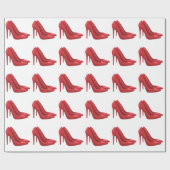 Elegant Red heel shoes Geschenkpapier (Flach)