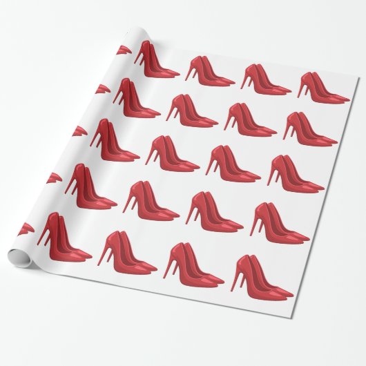 Elegant Red heel shoes Geschenkpapier (Ungerollt)