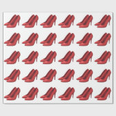 Elegant Red heel shoes Geschenkpapier (Flach)