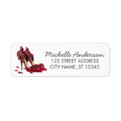 Elegant Red High Heels Return Address label        (Vorne)