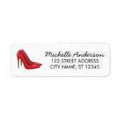 Elegant Red High Heels Return Address label        (Vorne)