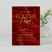 Elegant Red Holiday Party Folieneinladung (Stehend vorne)
