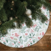 Elegant Red Holly Berries Polyester Weihnachtsbaumdecke