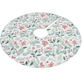 Elegant Red Holly Berries Polyester Weihnachtsbaumdecke (Schrägansicht)