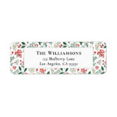 Elegant Red Holly Berry Greenery Rücksendeadresse (Vorne)