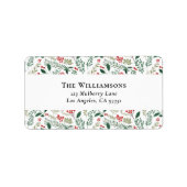 Elegant Red Holly Berry Greenery Rücksendeadresse Adressaufkleber (Vorne)