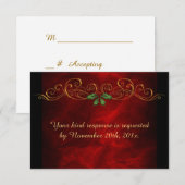 Elegant Red Holly Christmas RSVP Karte (Vorne/Hinten)