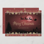 Elegant Red Holly Reindeer Weihnachten (Vorne/Hinten)