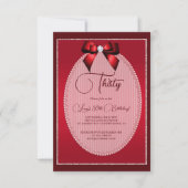 Elegant Red Jewel Bow Birthday Einladung (Vorderseite)