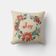 Elegant Red Joy Christmas Blumenreath auf Beige