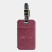 Elegant Red Leather Look Gepäckanhänger (Vorderseite vertikal)