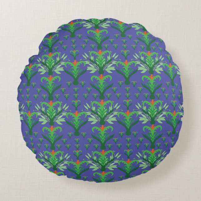 Elegant Red Mandala Geometric Bedroom & Home Texti Rundes Kissen (Vorderseite)