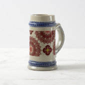 Elegant Red Mandala Pattern Beer Stein – Artistic  Bierglas (VorderseiteRechts)