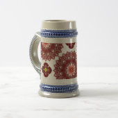 Elegant Red Mandala Pattern Beer Stein – Artistic  Bierglas (Vorderseite Links)