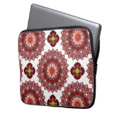 Elegant Red Mandala Pattern Laptop Sleeve – Artist (Vorderseite Links)